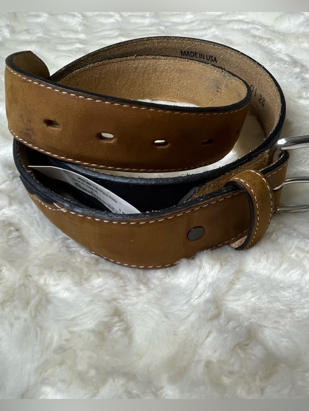 Justin Top Grain Leather Classic Western Belt Size 38 New Made in the USA